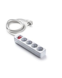 Base multiple con interruptor blanco 4 tomas 5mt famatel