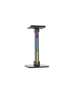 Soporte para auriculares con barra de luz led rgb digital recargable usb music sync display 12 pcs xanlite