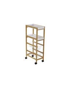 Carro con ruedas 2 cestas 40 x 22 x 83 cm - blanco versa