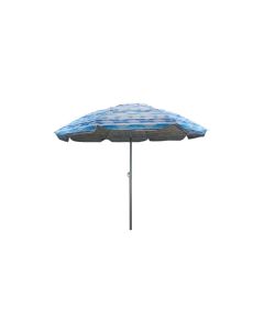 Parasol playa aluminio ø180 cm upf 50+ hojas azul import