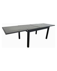 Mesa rectangular extensible alum cristal gris 140-280 x 90 cm import