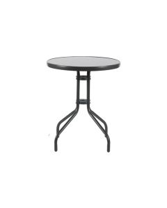 Mesa acero cristal gris ø60 cm import