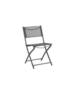 Silla plegable acero textilene gris antracita import