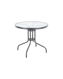 Mesa redonda acero cristal gris ø80 cmm import
