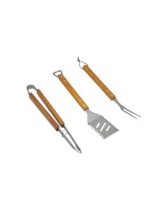 Accesorios barbacoa 3 piezas natuur