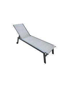 Tumbona aluminio textilene gris claro import