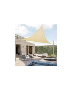 Toldo vela sombreo triangular impermeable poliester 3 x 3 x 3 m crema natuur