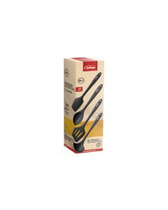 Utensilios cocina set 4 uds silicona negra inoxibar