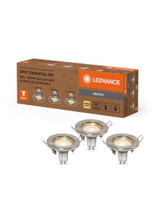 Foco empotrable spot essential niquel 3 unid gu10 2,60w 230lm 2700k ip20 ledvance