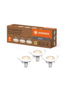 Foco empotrable spot essential blanc0 3 unid gu10 2,60w 230lm 2700k ip20 ledvance