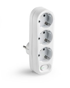 Adaptador frontal 3 tomas c0n interruptor blanco 16a 250v famatel