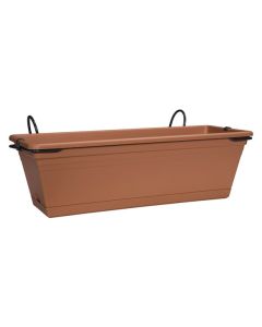 Maceta balconera rectangular mediterranea 27 x 50 cm terracota florus