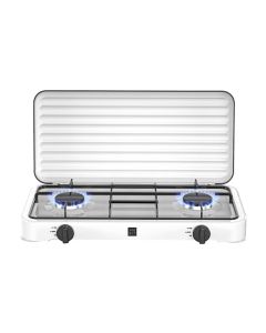 Cocina camping gas con tapa 2 fuegos ambit