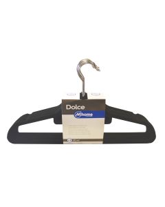 Percha plastico con terciopelo negro 44,5 x 23,5 x 0,5 cm mondex