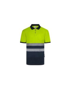 Polo av marino / amarillo fluor cinta segmentada talla l velilla