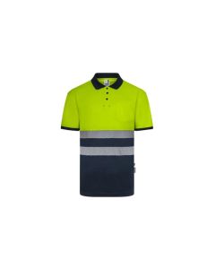 Polo av marino / amarillo fluor cinta segmentada talla xl velilla