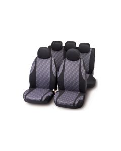 Funda asiento auto jaquard 9 piezas elasticas negro/gris bottari