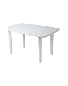 Mesa rectangular resina 140 x 90 cm blanco garden life