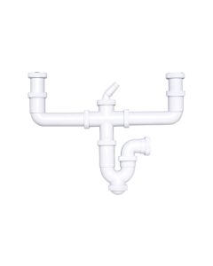 Sifon curvo doble con toma ø 40 mm 1 ½ crearplast