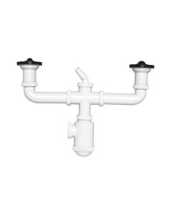 Sifon doble botella con toma ø 40 mm 1 1/2 crearplast