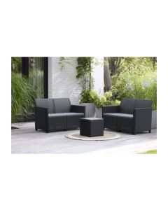 Conjunto ratan resina antracita marie lounge keter