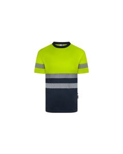 Camiseta av marino / amarillo fluor cinta segmentada talla l velilla