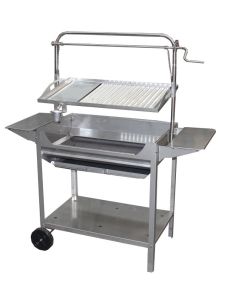 Barbacoa tocha parrilla plancha regulable inox 124x50x140cm alpis