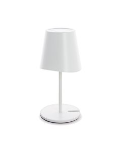 Lampara de mesa de metal blanca 38cm usb recargable 250 lumens regulable cct 3000-4000 xanlite