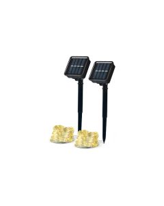 Guirnalda con placa solar cintia packs 2 unidades 12 metros 30 lm 2700k 8 modos garza