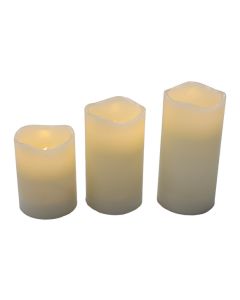 Velas dolo 20 lm luz calida y efecto llama pack de 3 pilas (2aaa) 15/12/10x7,3 cm newgarden