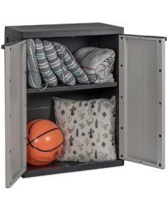 Armario resina 1 estante 65 x 37 x 85 cm negro gris toomax