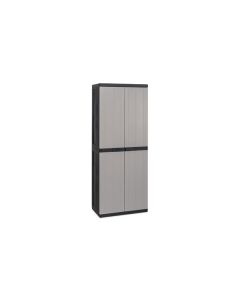 Armario resina 3 estantes 65 x 37 x 165 cm negro gris toomax