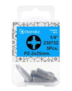 Punta atornillar pozi 1/4 5 uds 2 x 25 mm bianditz