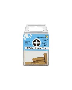Punta atornillar pozi 1/4 5 uds 2 x 25 mm tin bianditz