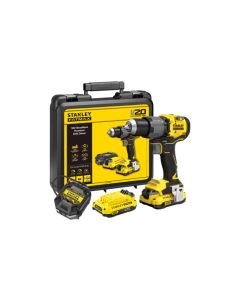 Taladro percutor v20 li-ion 18v 80nm + 2baterias+cargador stanley