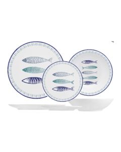 Vajilla 18pzs coupe porcelana sardinas h&h
