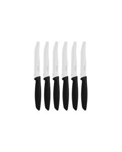 Cuchillo cocina dentado inox mango abs 6 uds 12cm mango negro tramontina