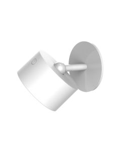 Lampara pared interior redonda inalambrico blanca roll 8 300lm 3000k ip20 newgarden