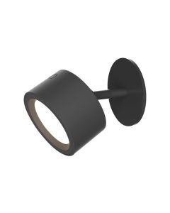 Lampara pared interior redonda inalambrico negra roll 8 300lm 3000k ip20 newgarden