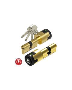 Cilindro c6 con alarma alta seguridad leva larga 40-30 laton 5 llaves xl lince