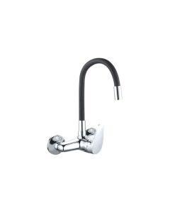 Grifo de cocina monomando caño alto java goma mural negro 15 cm artic
