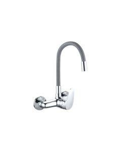 Grifo de cocina monomando caño alto java goma mural gris 15 cm artic