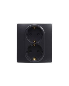 Base enchufe doble 2p+t negro serie niloe legrand