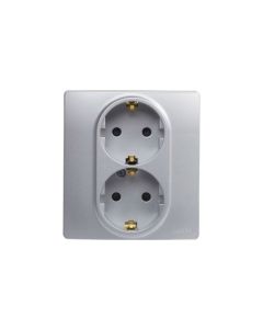 Base enchufe doble 2p+t plata serie niloe legrand
