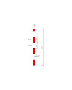 Poste rojo/blanco para base rellenable 850mm s21