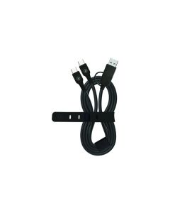 Cargador tipo c+a doble cable tipo c 3a 60w 1,2m negro muvit