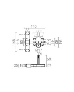 Cerrojo sobreponer 86b/50mm niquel crr08