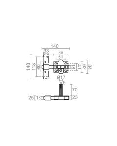 Cerrojo sobreponer 86b/70mm niquel crr08