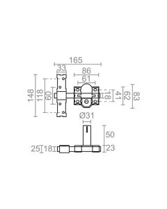 Cerrojo sobreponer 86l/50mm laton satinado crr11