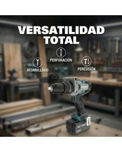 Taladro percutor a bateria 140nm bateria 4.0ah maletin wesco